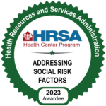 Quality recognition badge from HRSA for Addressing Social Risk Factors