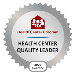 HRSA Badge recognizing Su Clinica as a Silver Level Health Center Quality Leader